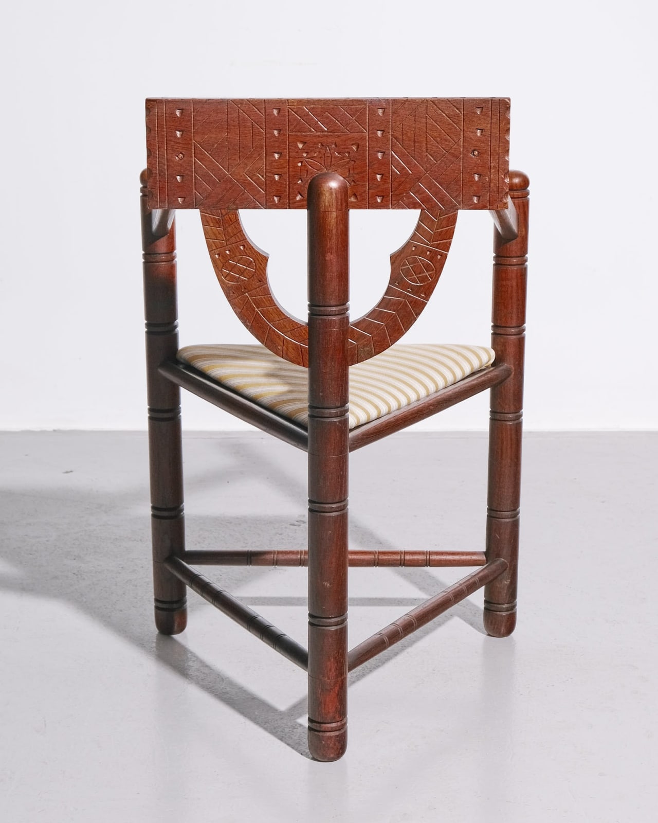 Swedish, Carved Oak Corner Chair