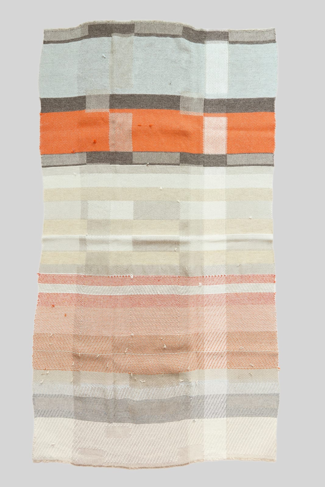Catarina Riccabona, Handwoven Throw - Orange and Pale Blue
