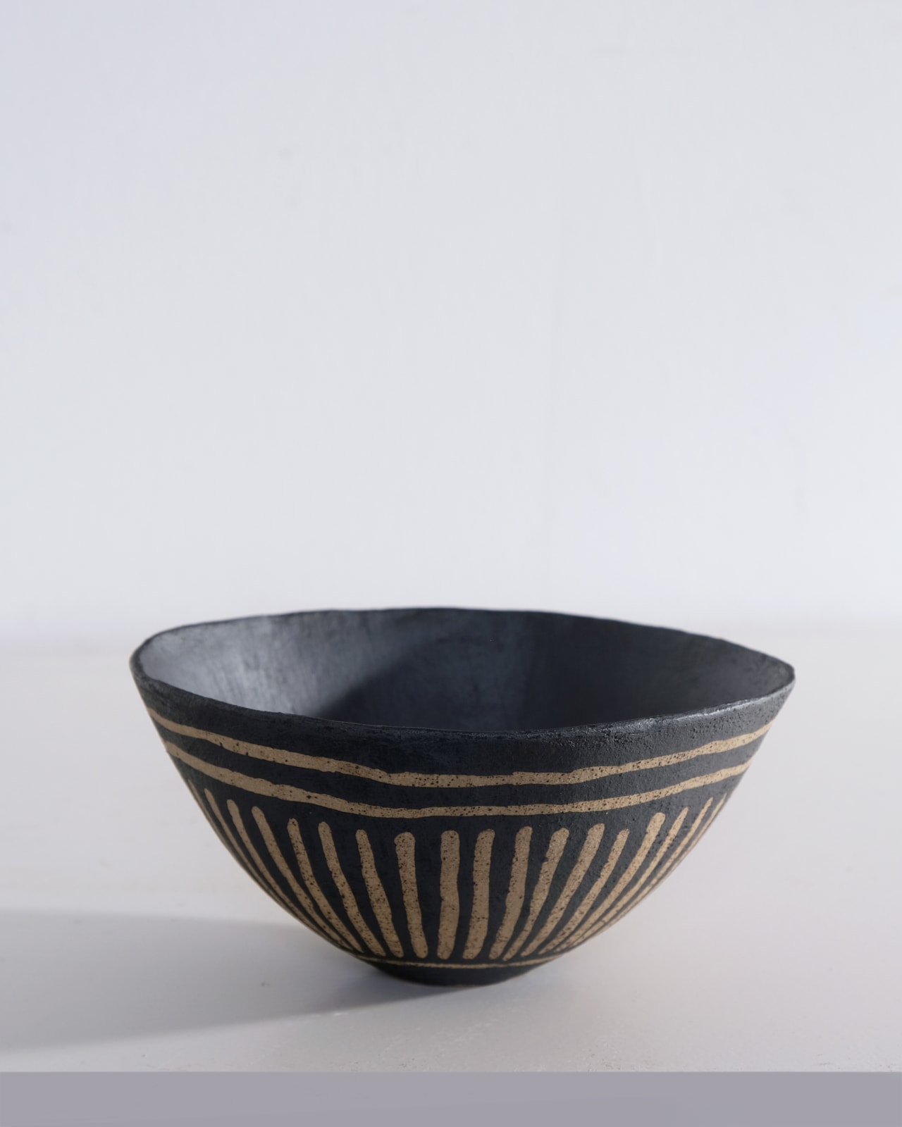 Jane Kite, Decorative Resist Brushwork Bowl (Light Double Stripe)
