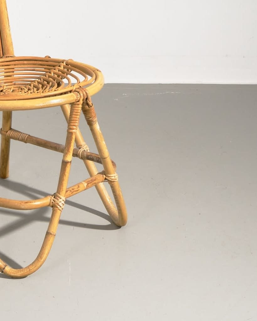 High back bamboo chair top