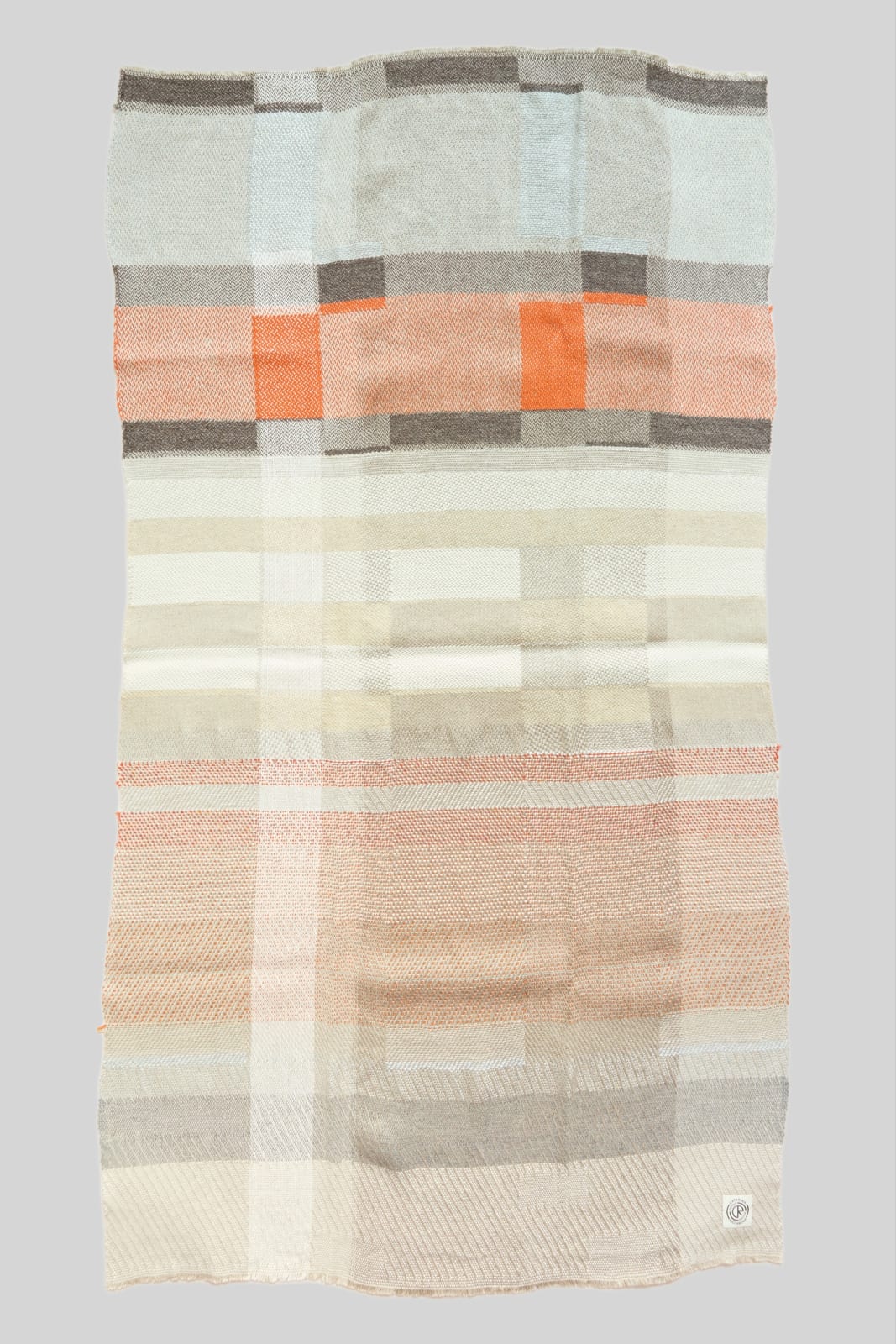 Catarina Riccabona, Handwoven Throw - Orange and Pale Blue