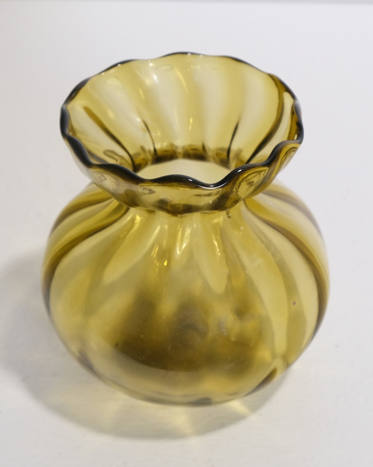 20th Century, Ruffle Fluted Vase
