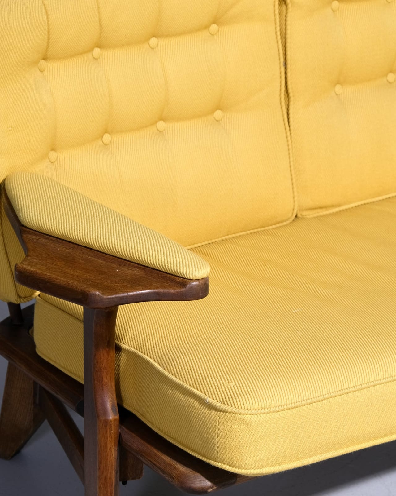 Guillerme et Chambron, Curved Sofa with Slatted Back