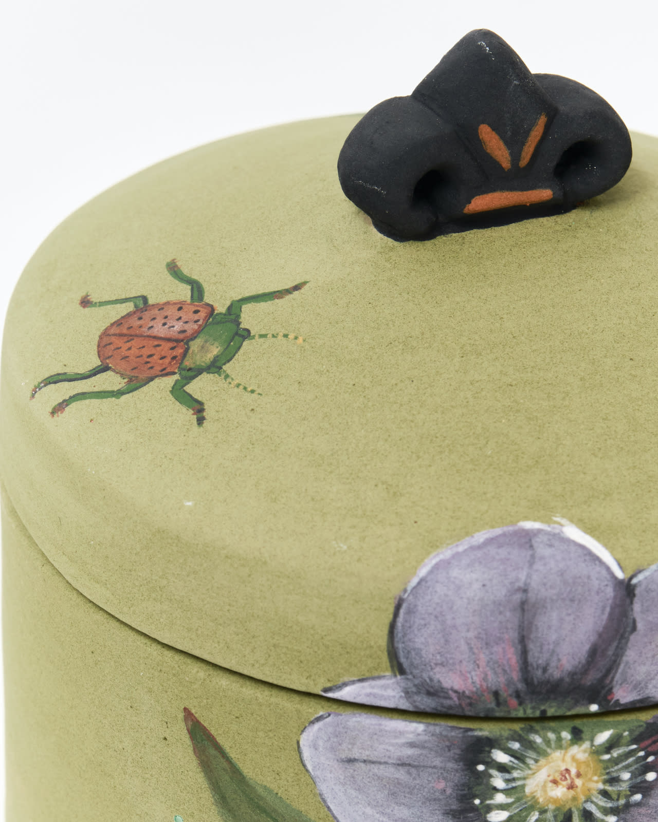 Charlotte McLeish, Lidded pot with flowers