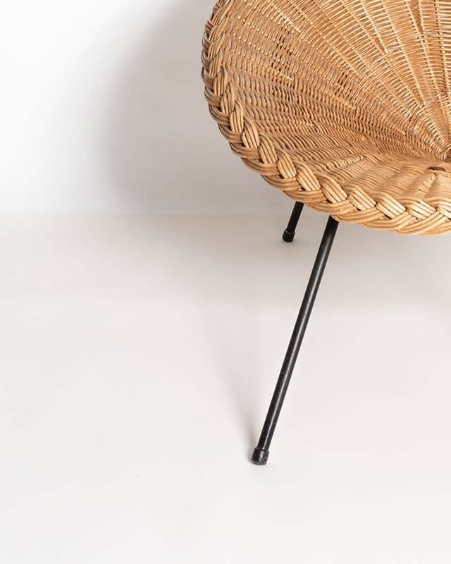 20th Century European, Wicker basket chair
