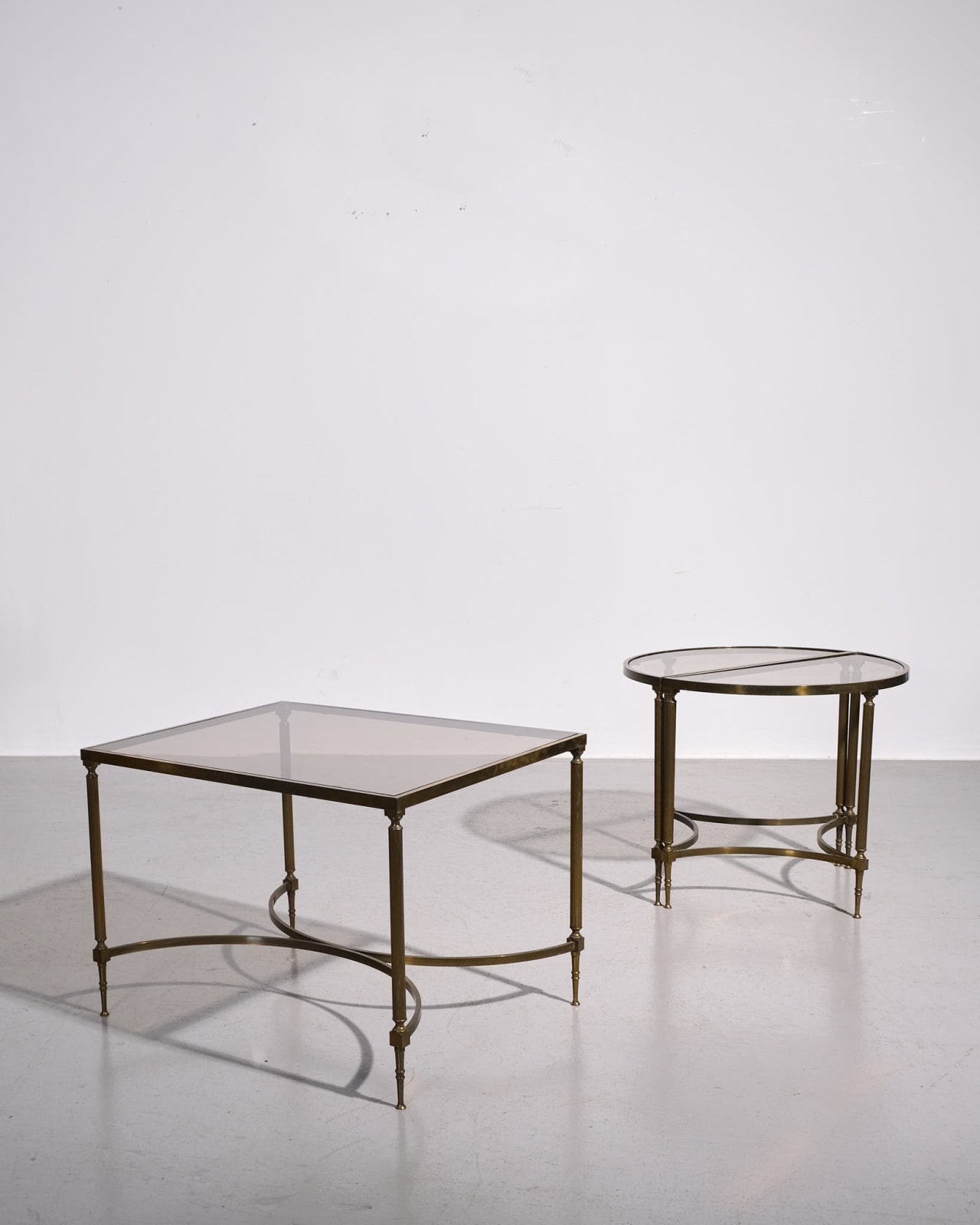 French, Set of Three Glass Coffee Tables