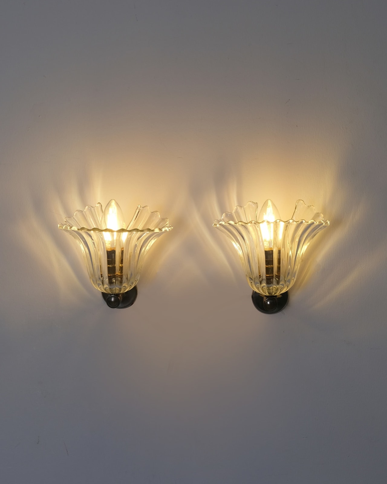 Italian, Pair of Scalloped Wall Lights