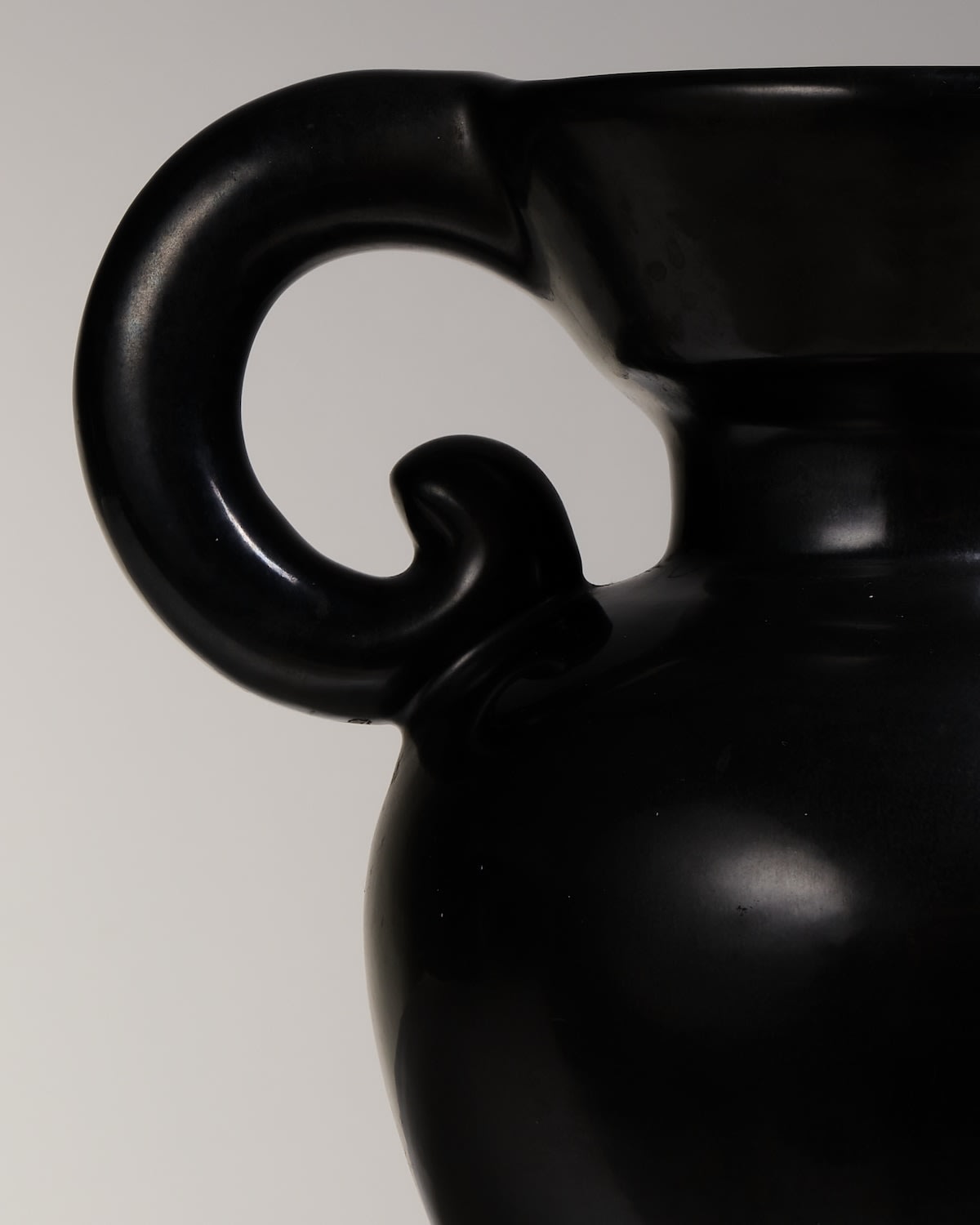 French, Group of five black pottery vessels