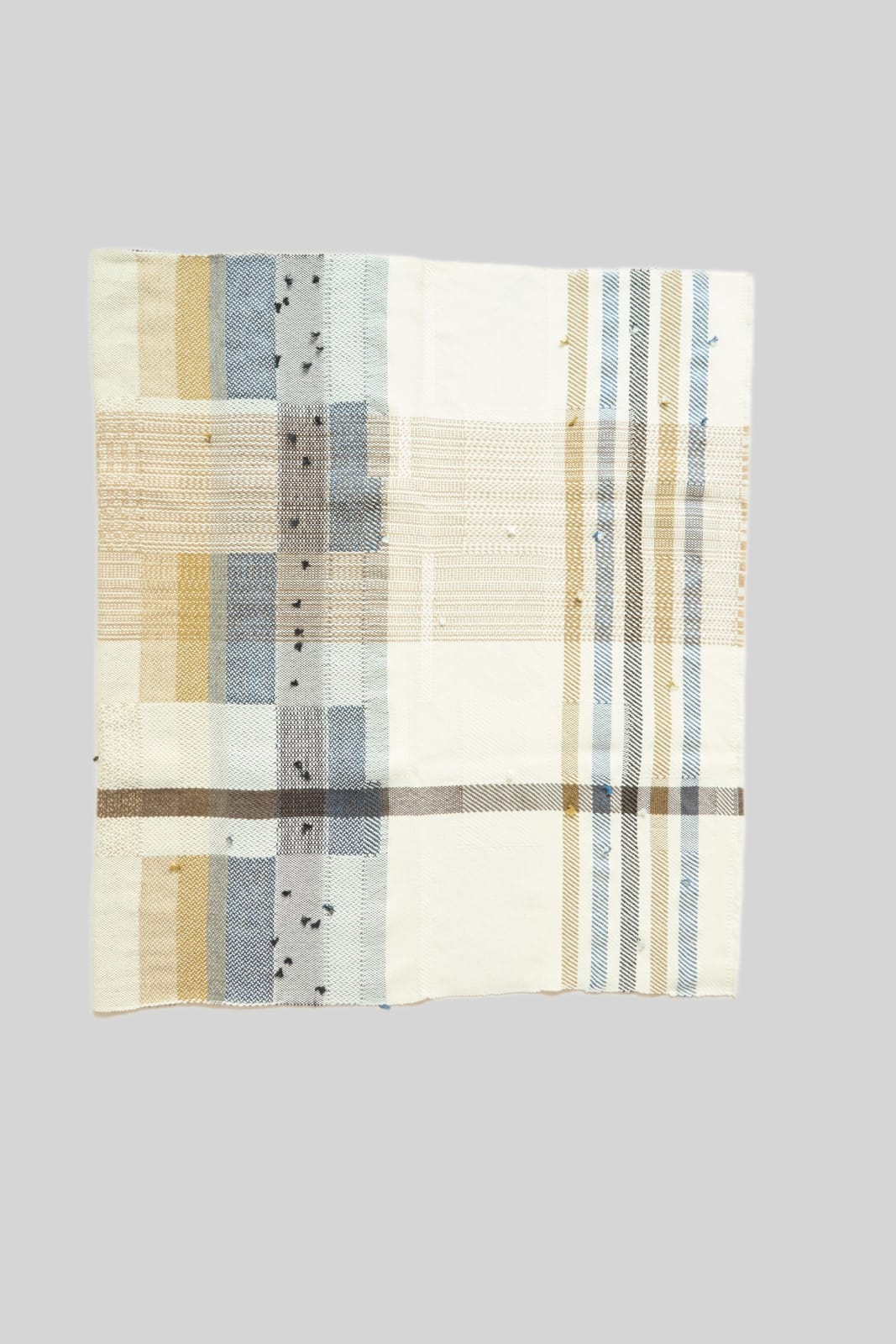 Catarina Riccabona, Handwoven Throw - Black, Blue and Ochre