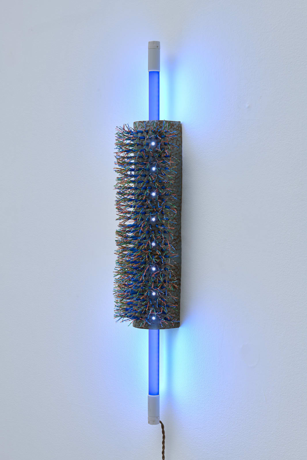 Dana Hemenway, Untitled (Column #5 - Hook Rug blue), 2024