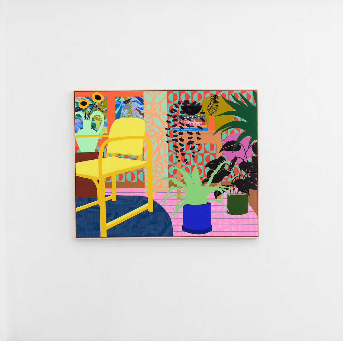 Mary Finlayson, Yellow Chair with Sunflowers and Books, 2023