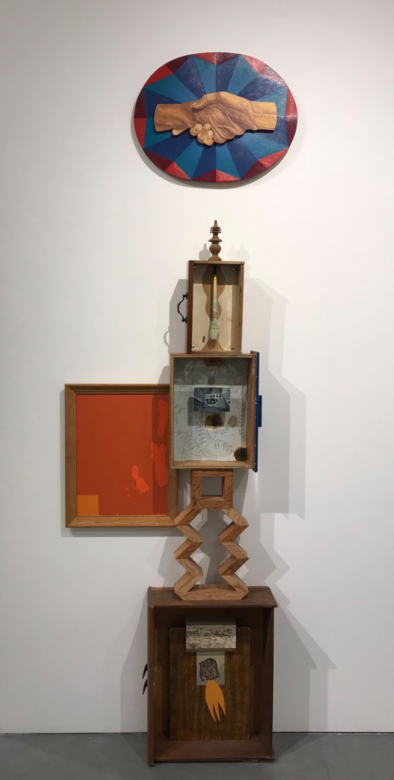 Alison Pebworth, Untitled 12, Installation with Handshake painting, 2018