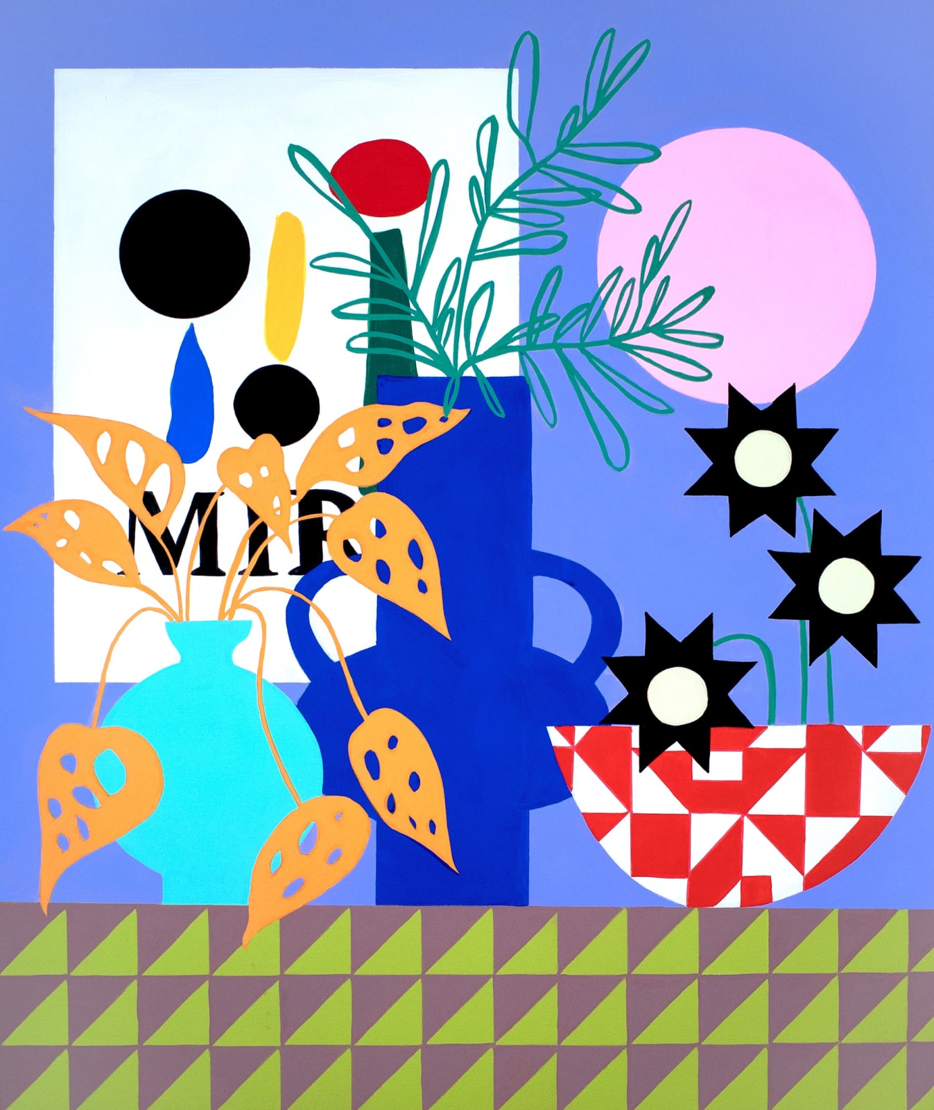 Mary Finlayson, Miro Poster With Plants, 2025
