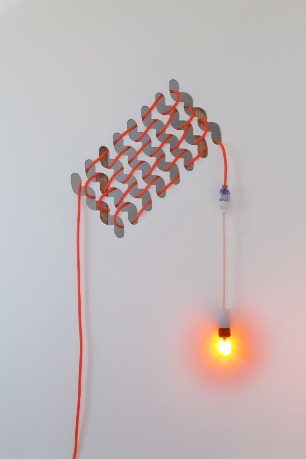 Dana Hemenway, Untitled (Drywall Weave – Orange), 2016