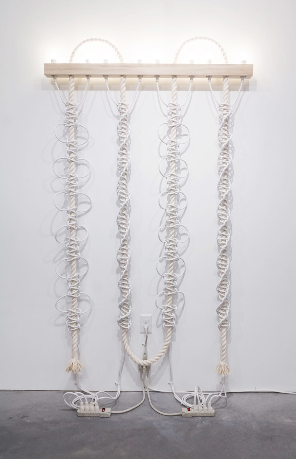 Dana Hemenway, Untitled (White Extension Cords, Rope), 2016