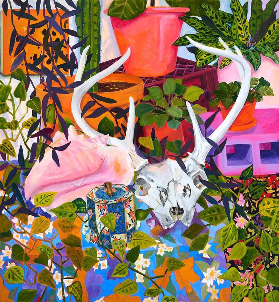 Anna Valdez, Deer Skull in Studio, 2018