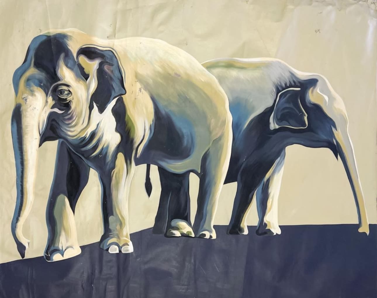 Lowell Nesbitt, Two Elephants, 1981