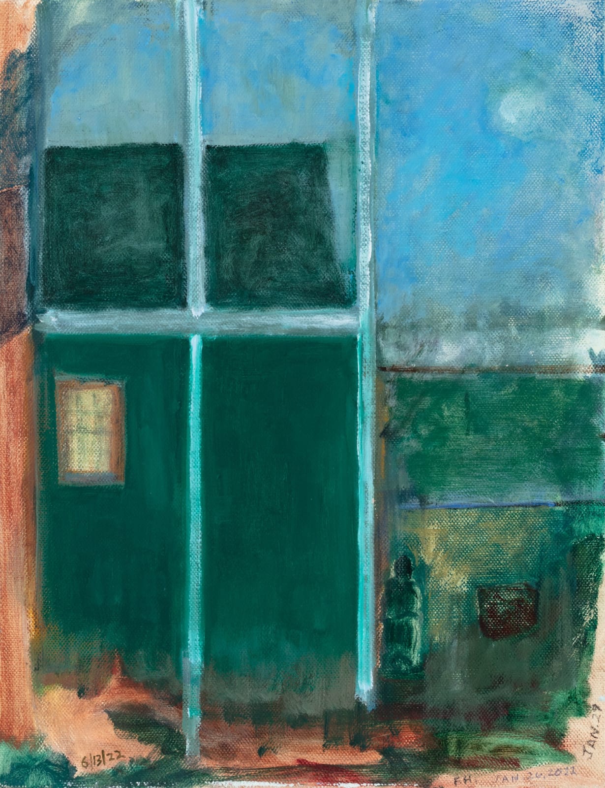 Frances Hynes, Lois Dodd Near the House, 2022