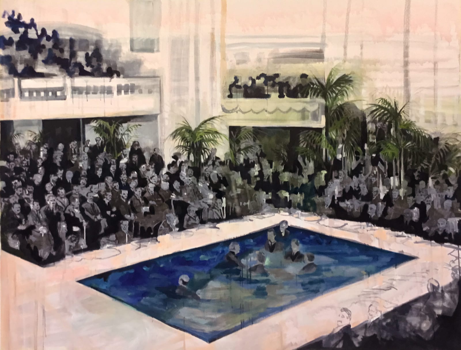 Elizabeth Schwaiger, Pool Crowd, 2016