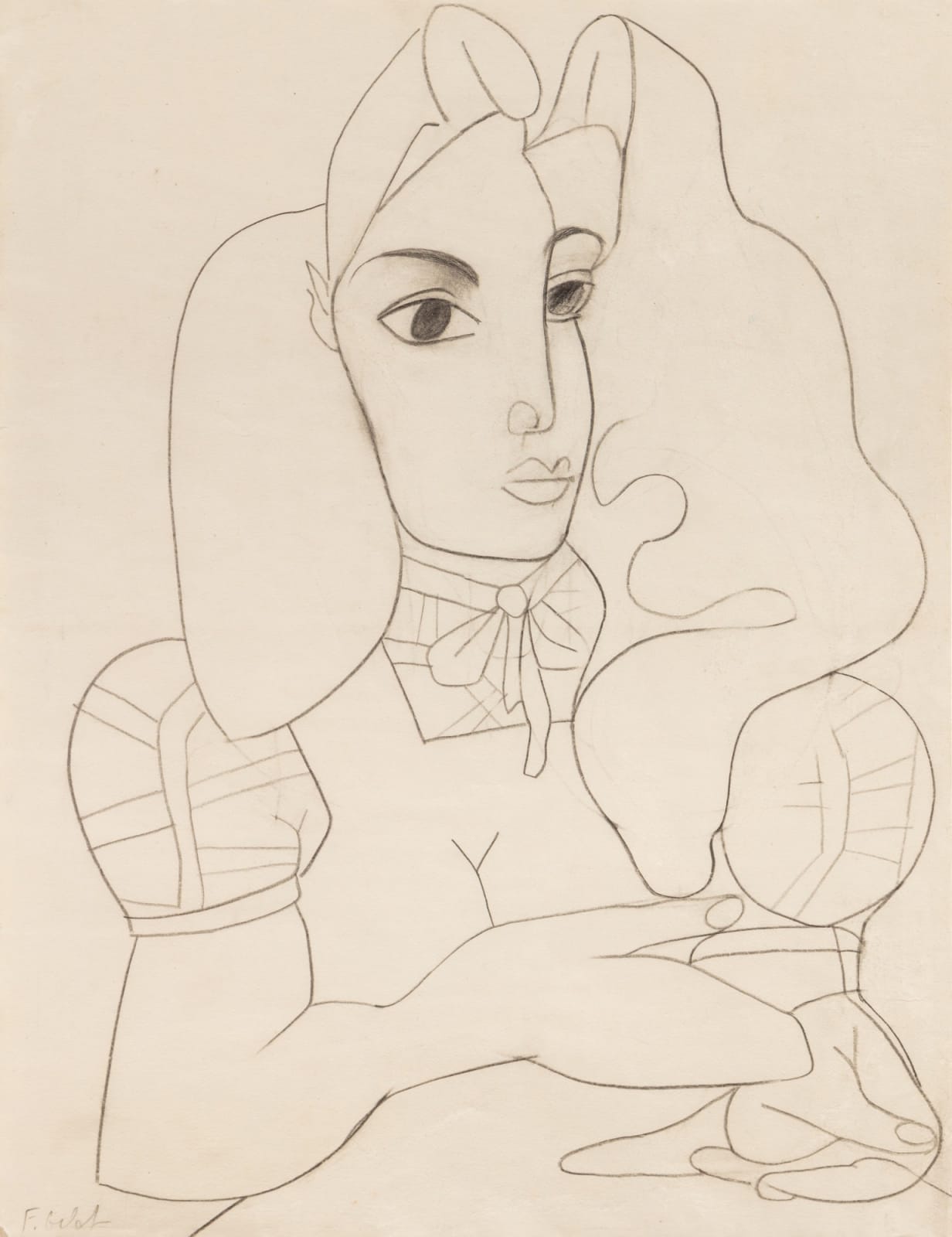 Françoise Gilot (1921 - 2023), Portrait of Inès Sassier