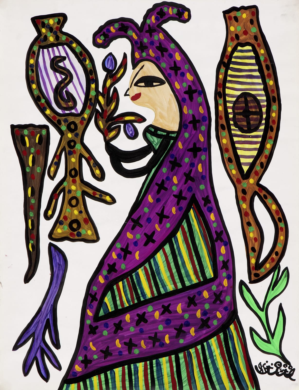 Baya Mahieddine, Joueuse de mandore, 1986