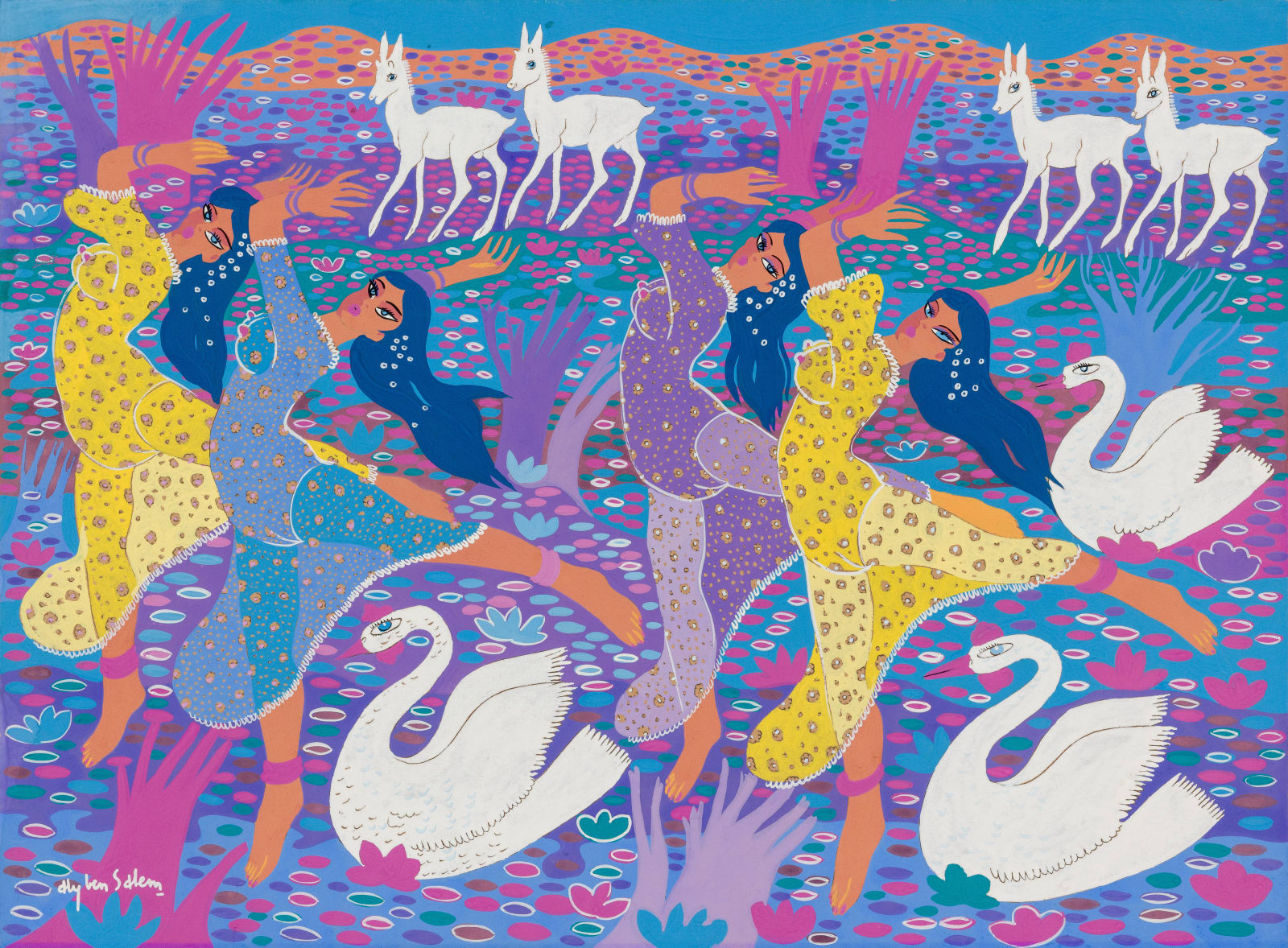Aly Ben Salem, Danseuses aux biches et aux cygnes, Circa 1970s