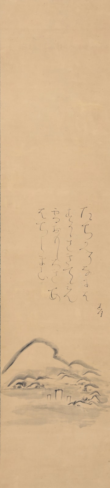 Ōtagaki Rengetsu, Snow on Awaji Island, with Poem, mid-19th century