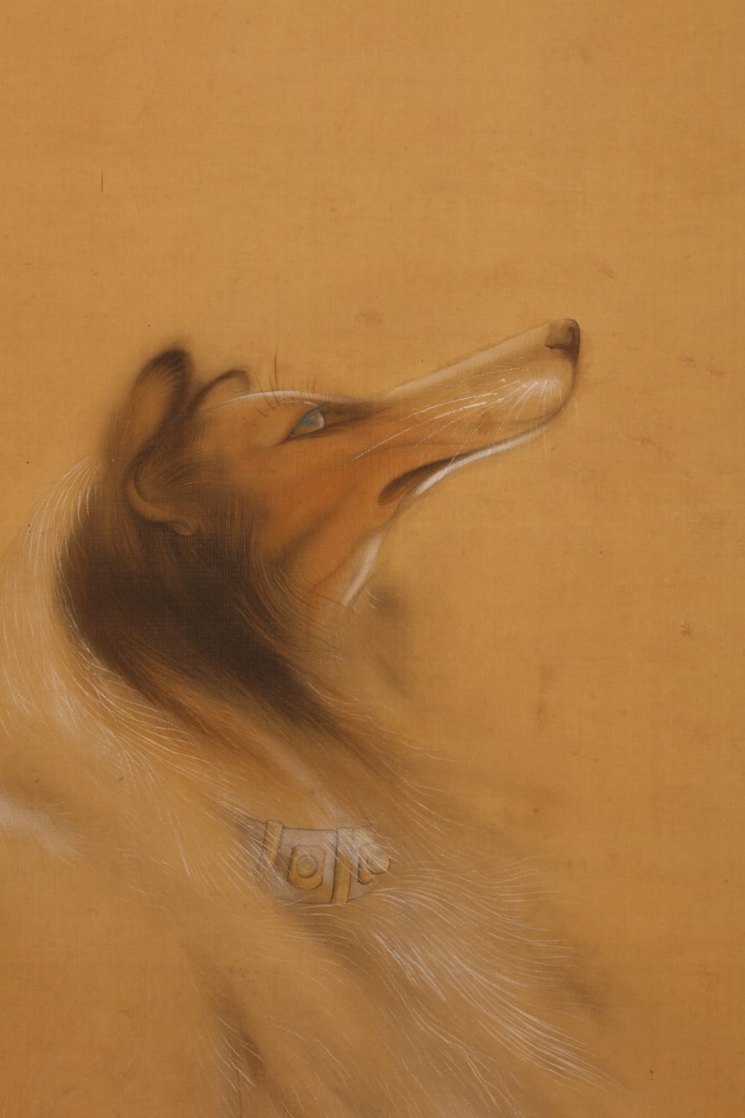 Kahata Tosen, Collie and Myna Bird (In a Peaceful Garden, The First Signs of Autumn), 1926