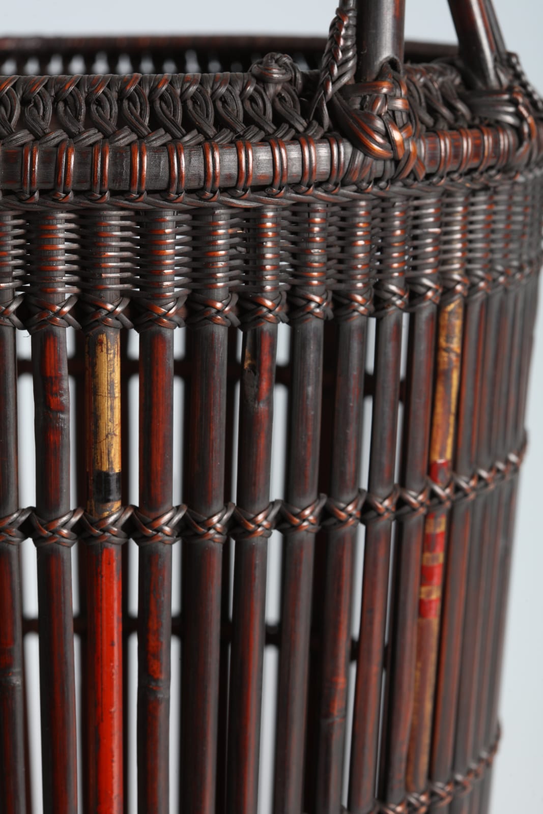 Maeda Chikubōsai I, Flower Basket with Natural Bamboo Handle and Antique Arrow Shafts, 1920s-1930s