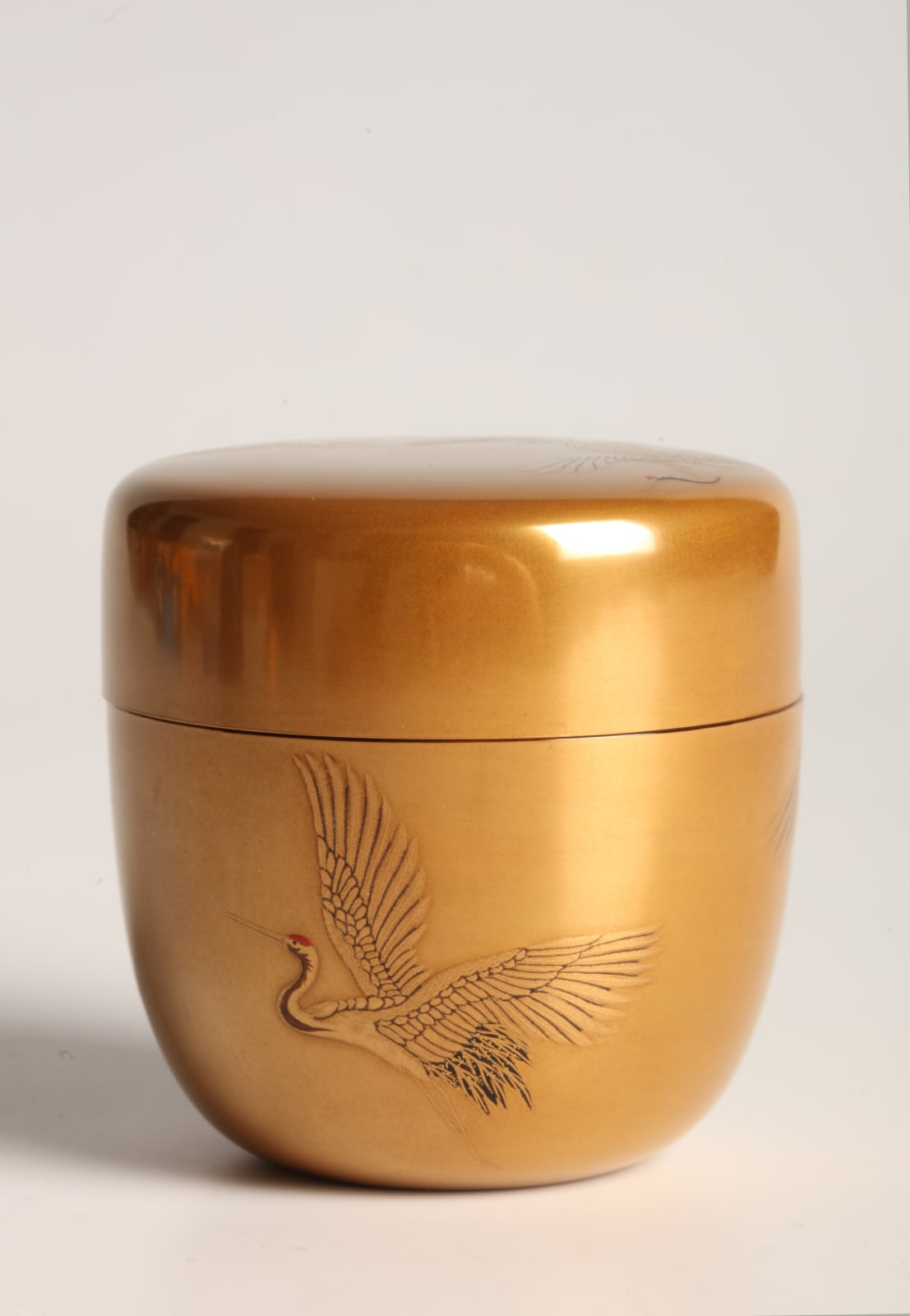 Tsuboi Hidenori, Flying Cranes Tea Caddy, 1980s