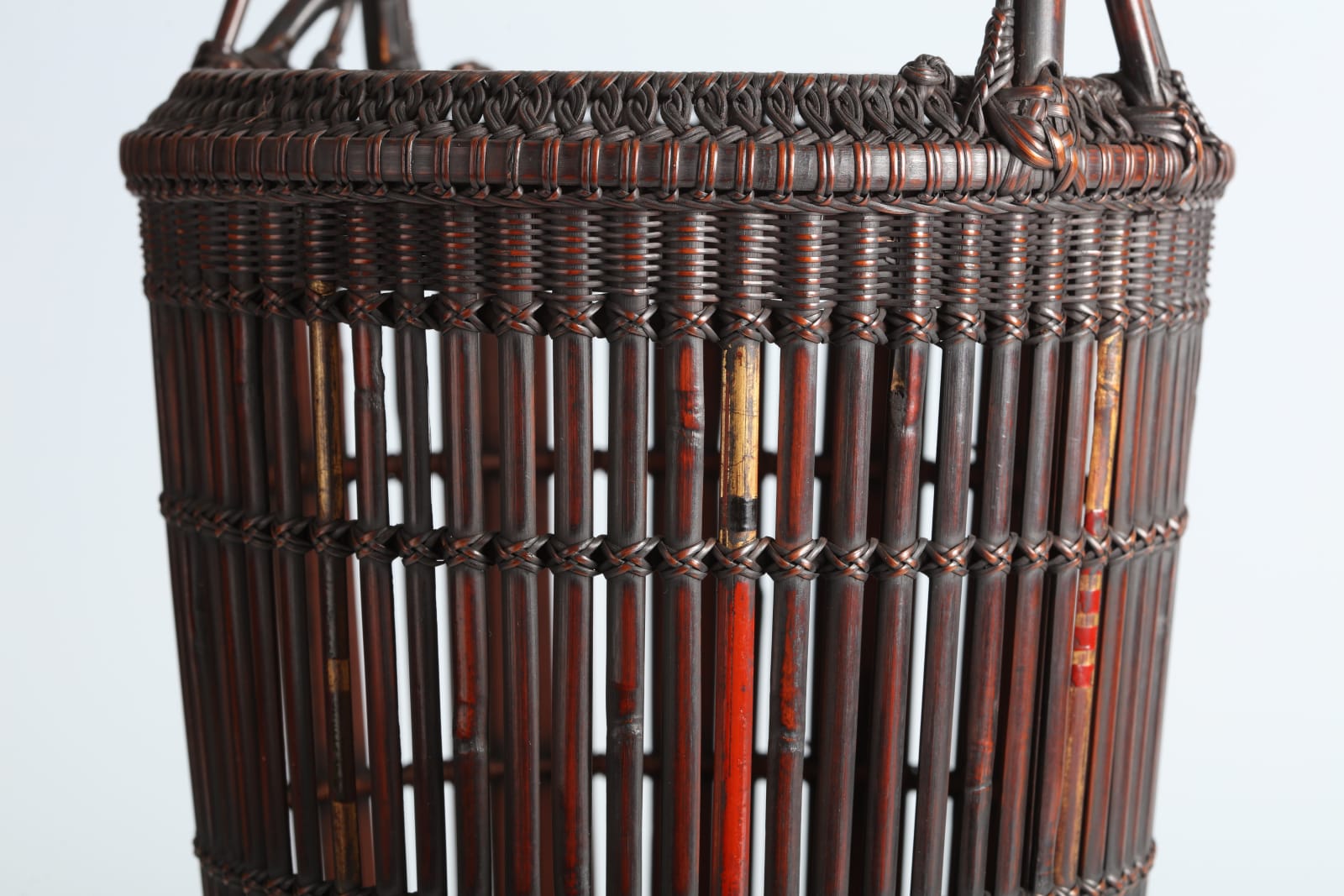 Maeda Chikubōsai I, Flower Basket with Natural Bamboo Handle and Antique Arrow Shafts, 1920s-1930s