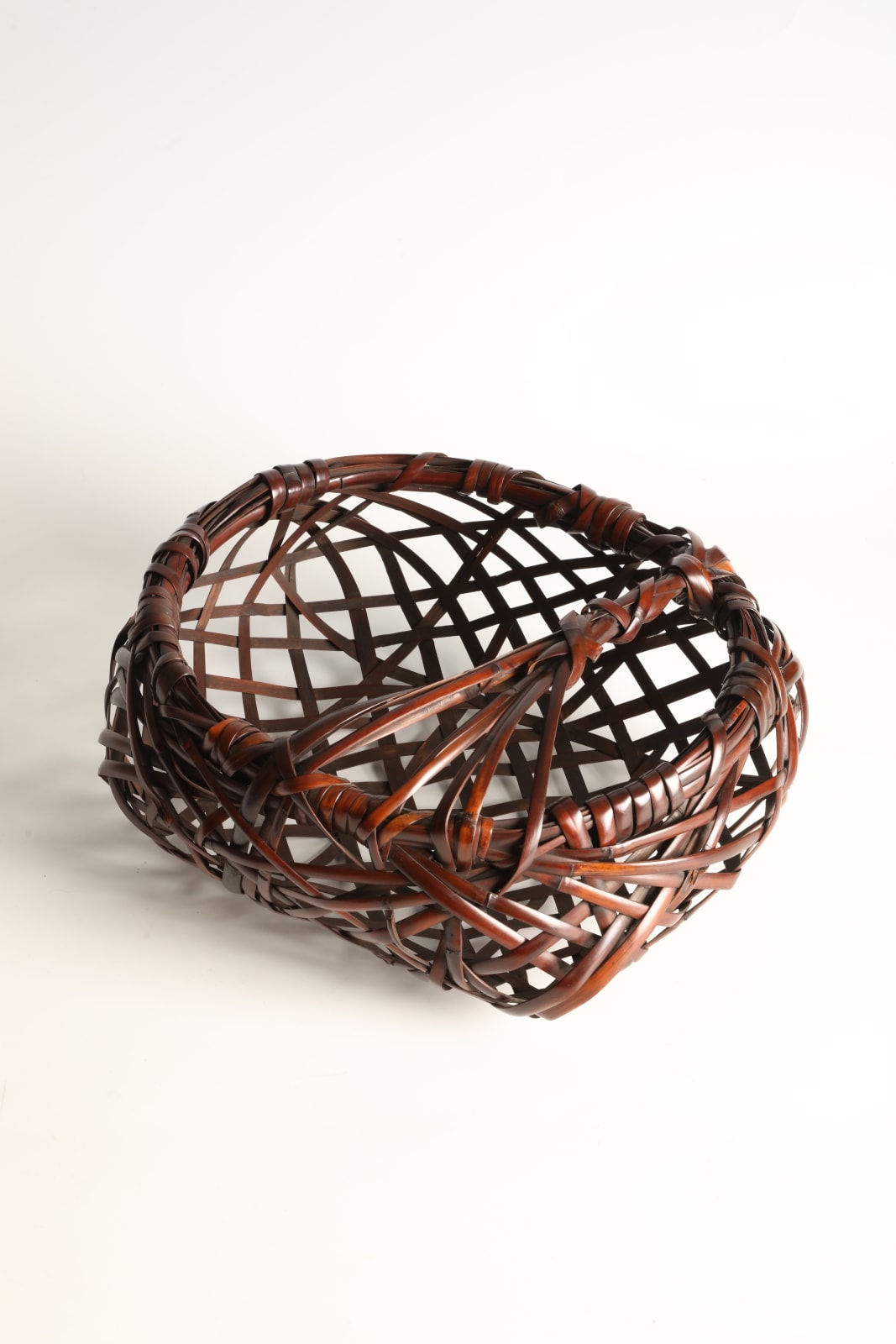 Tanabe Chikuunsai II, "Oceans of Good Fortune” Handled Flower Basket, 1970s