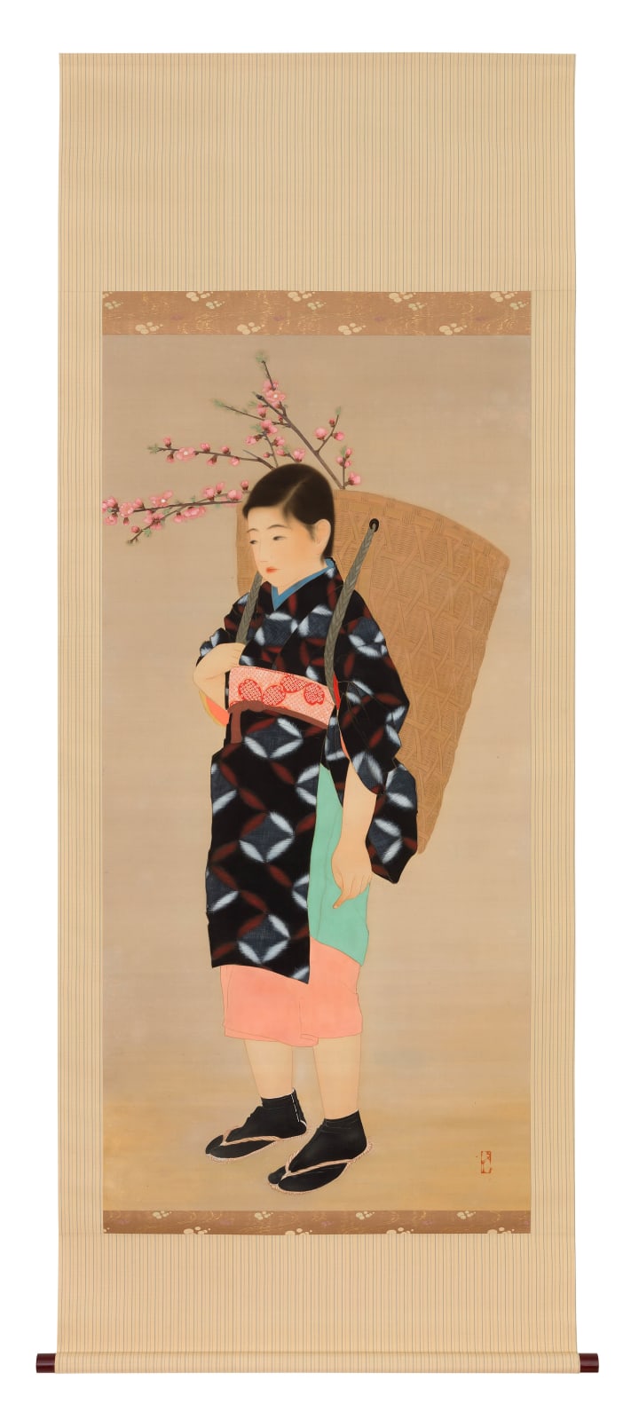 Yoshiyuki, Girl with Flowering Plum Branches, 1920s