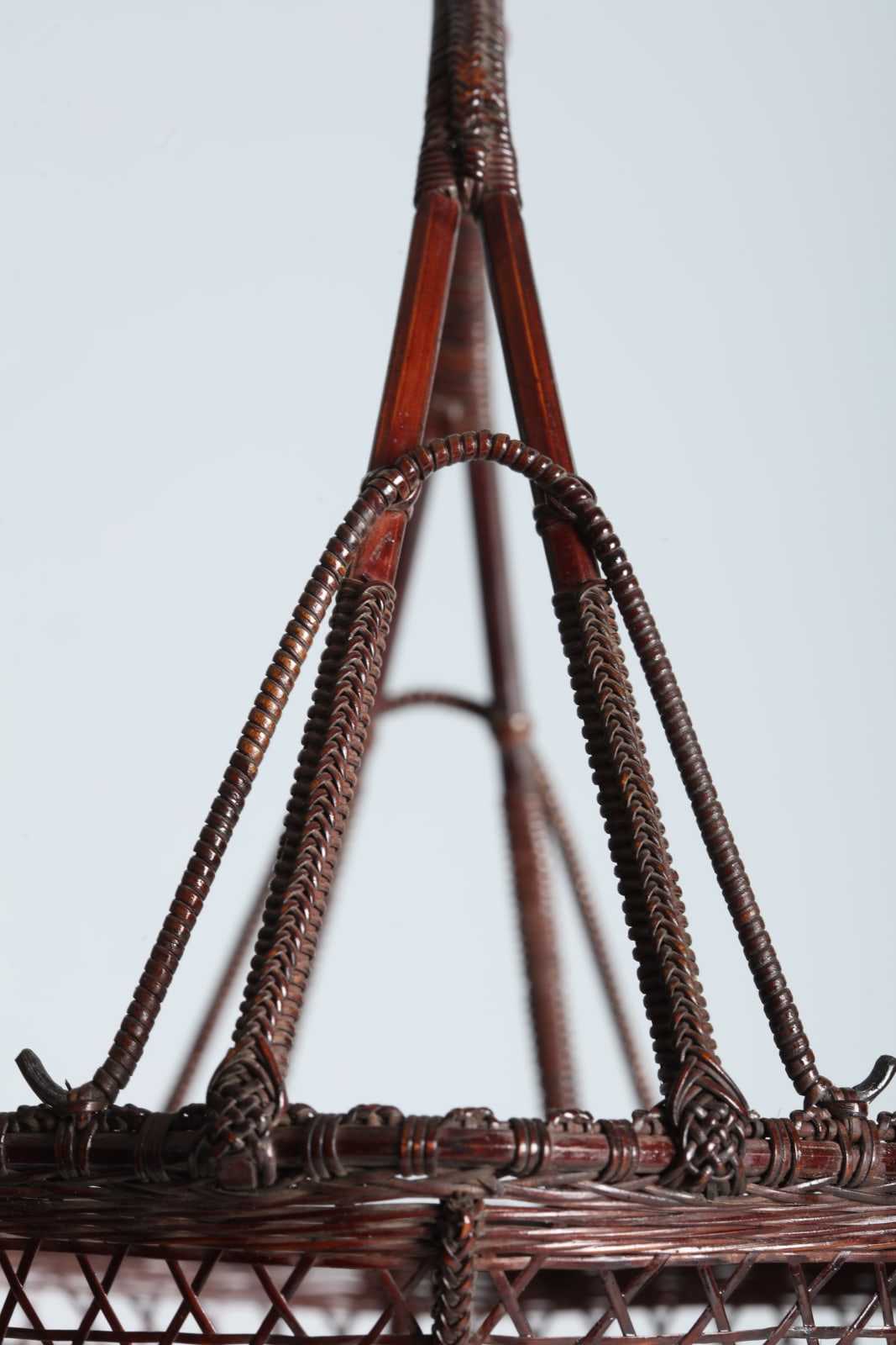 Ueda Shōunsai, Splayed Handled Flower Basket in Hexagonal Plaiting, ca 1940