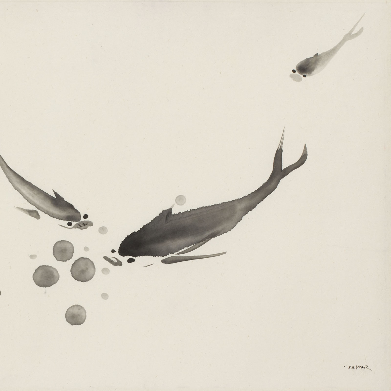 Minol Araki, Three Fishes, 1978