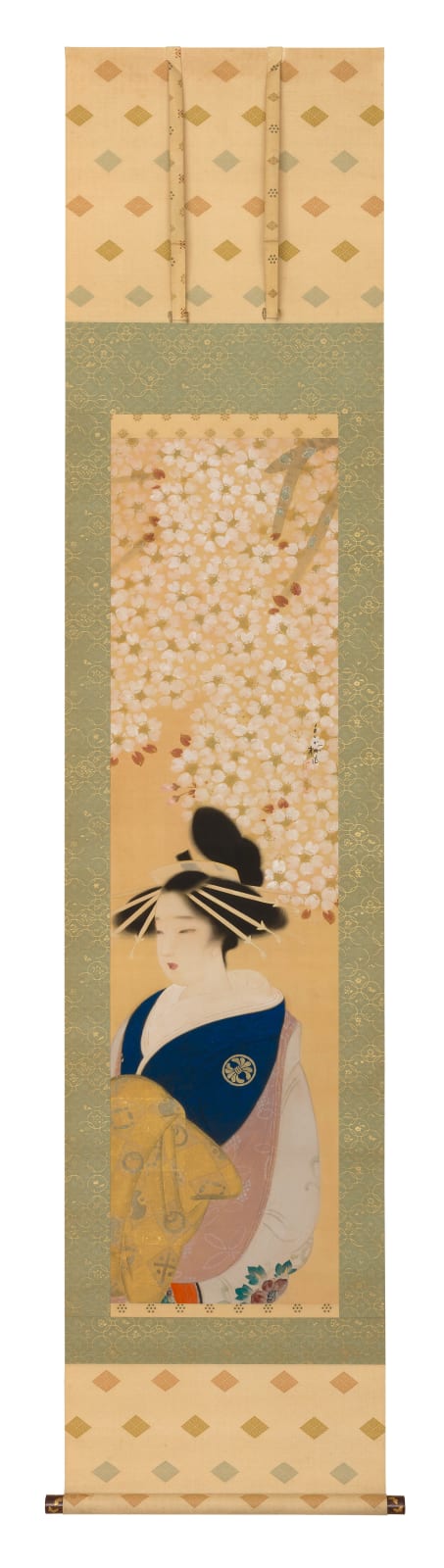 Ōbayashi Chimaki, Young Woman Beneath a Flowering Cherry Tree, 1920s-1930s