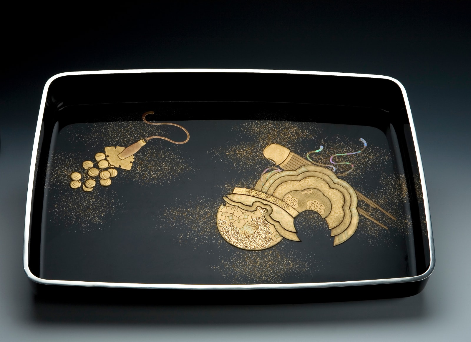 Hirobuta Tray with Accouterments of the Bugaku Dance, 1910s