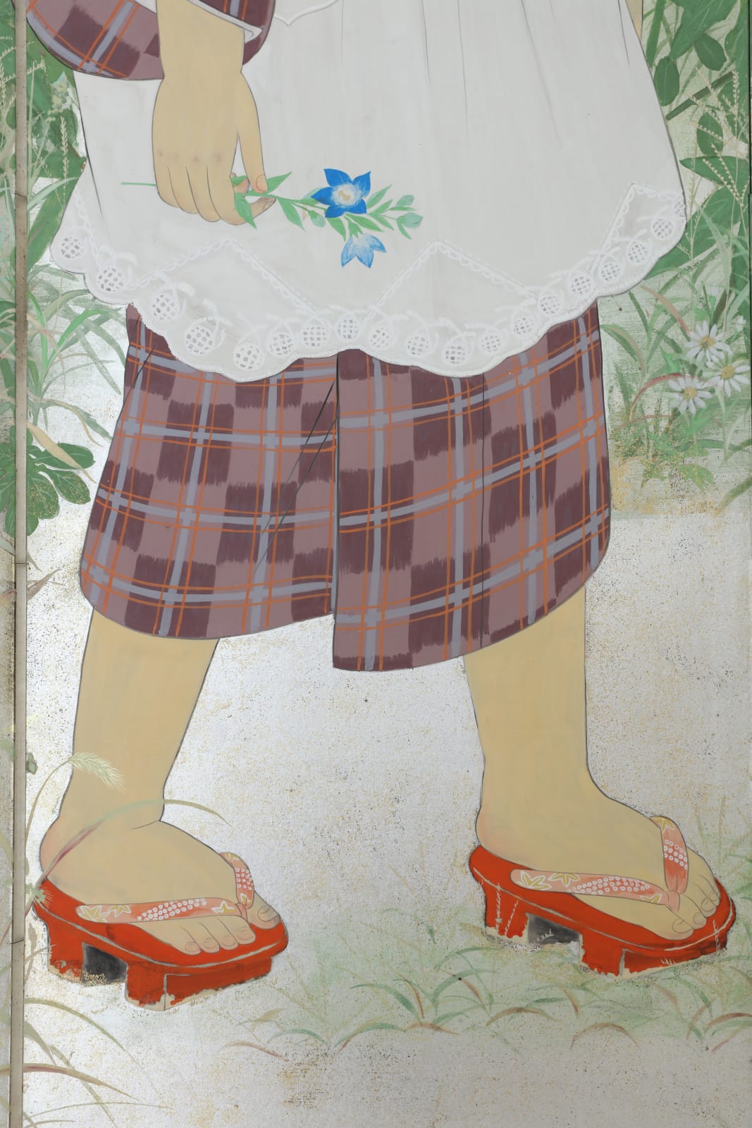 Kono Yoshimine, Young Girl by Autumn Plants, 1930s