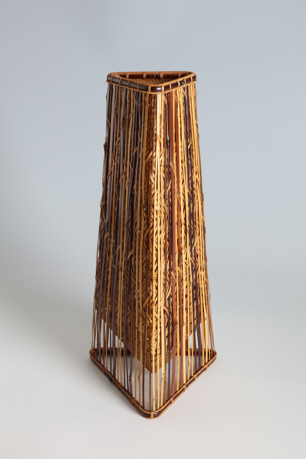 Tsujimura Ichirō, “Bamboo Shower” Triangular Flower Basket, 2010