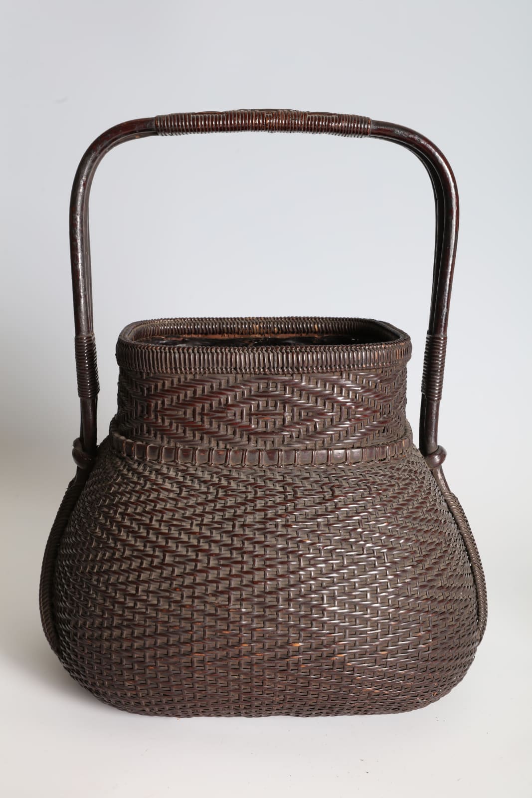Kansai karamono basket maker, Karamono Handled Flower Basket, ca 1900
