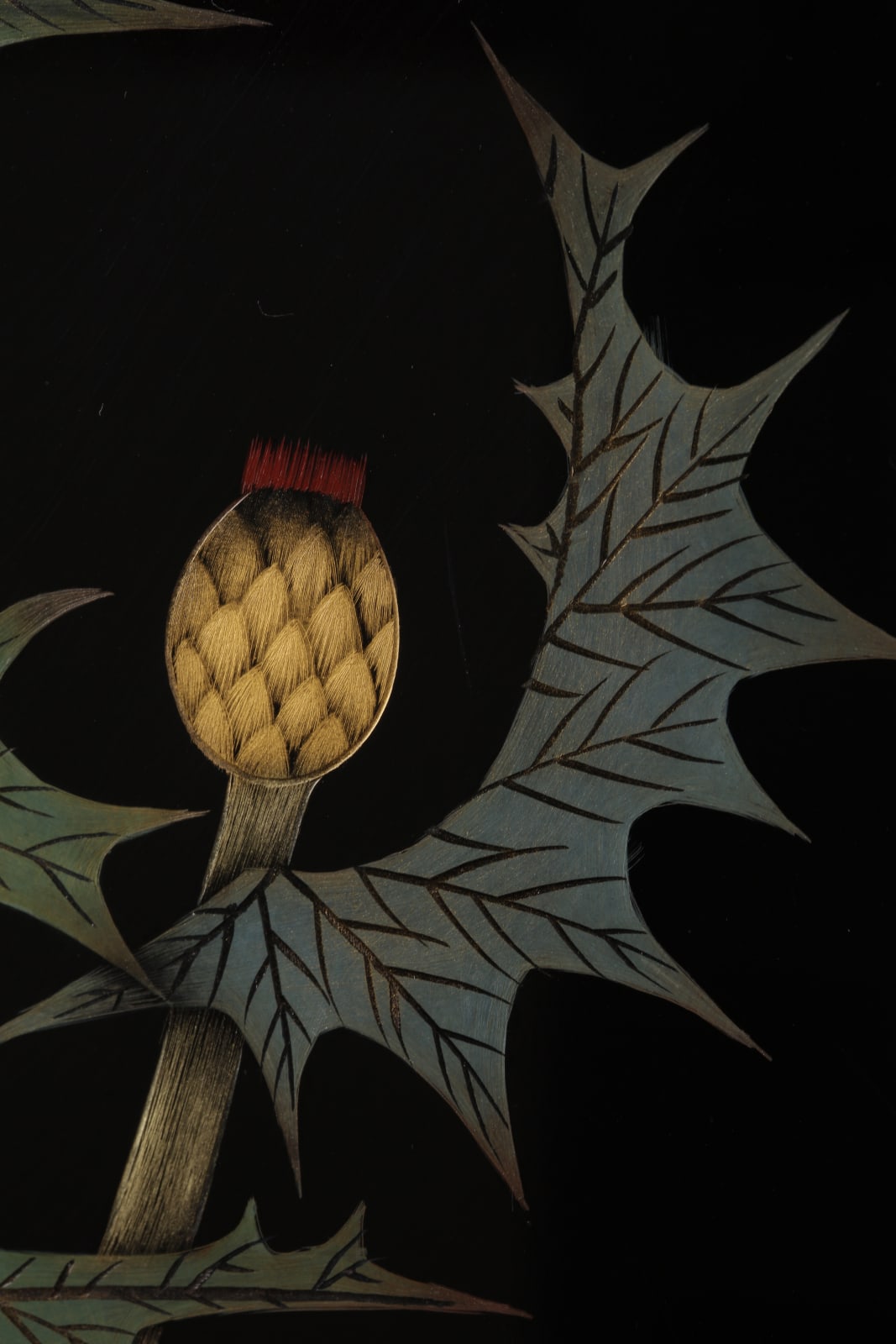 Taniuchi Kazuko, Shelf for Cosmetic Boxes with Design of Dragonflies and Thistles, 1990s