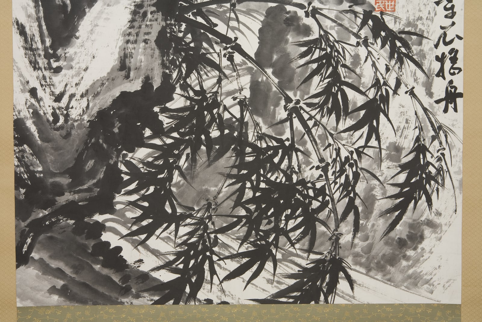 Suzuki Hyakunen, Bamboo, Rocks, and Stream, dated 1881