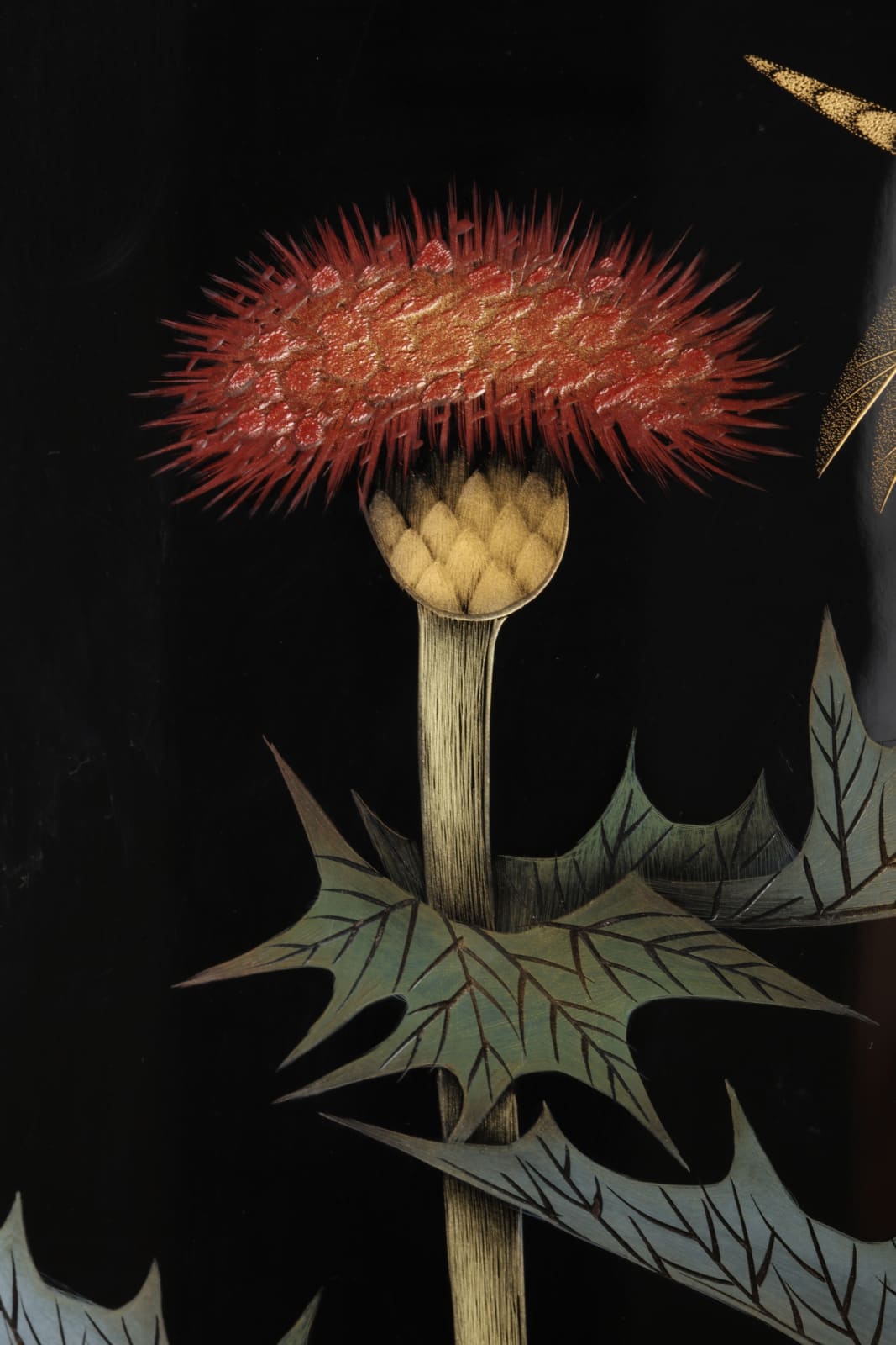 Taniuchi Kazuko, Shelf for Cosmetic Boxes with Design of Dragonflies and Thistles, 1990s