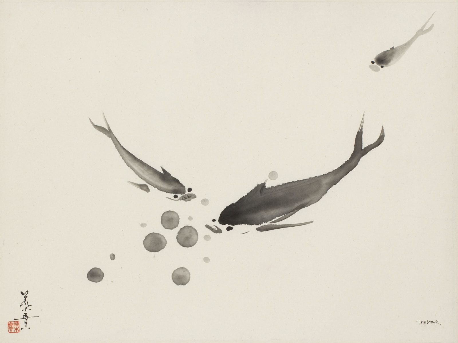 Minol Araki, Three Fishes, 1978