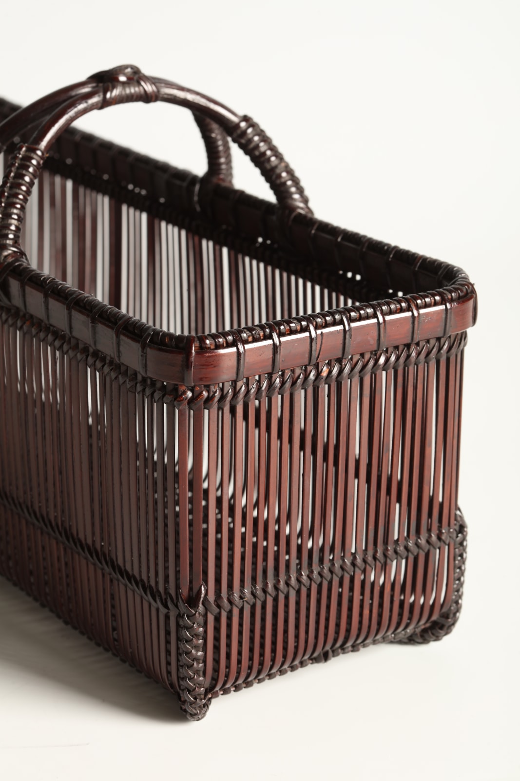 Suemura Shōbun, Parallel-Line Rectangular Flower Basket, ca 1992