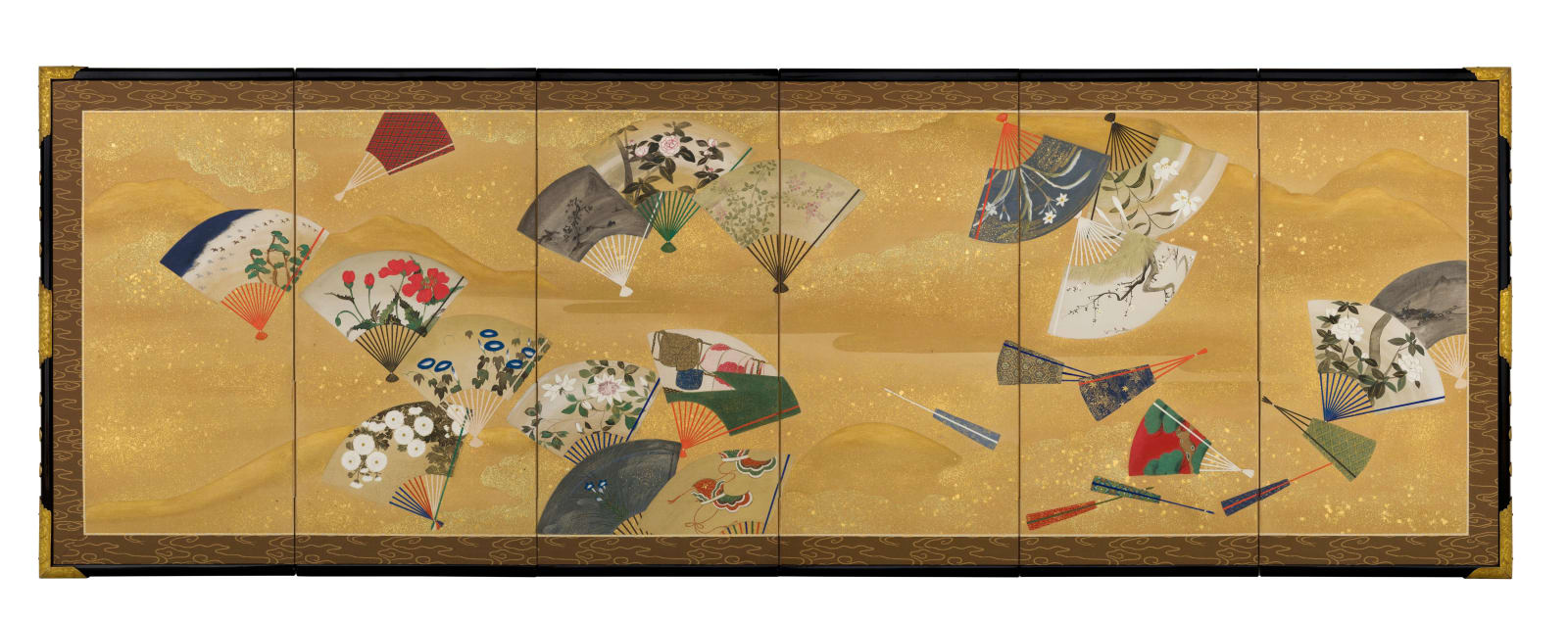 Tosa School, Scattered Fans with Seasonal Motifs, ca 1900