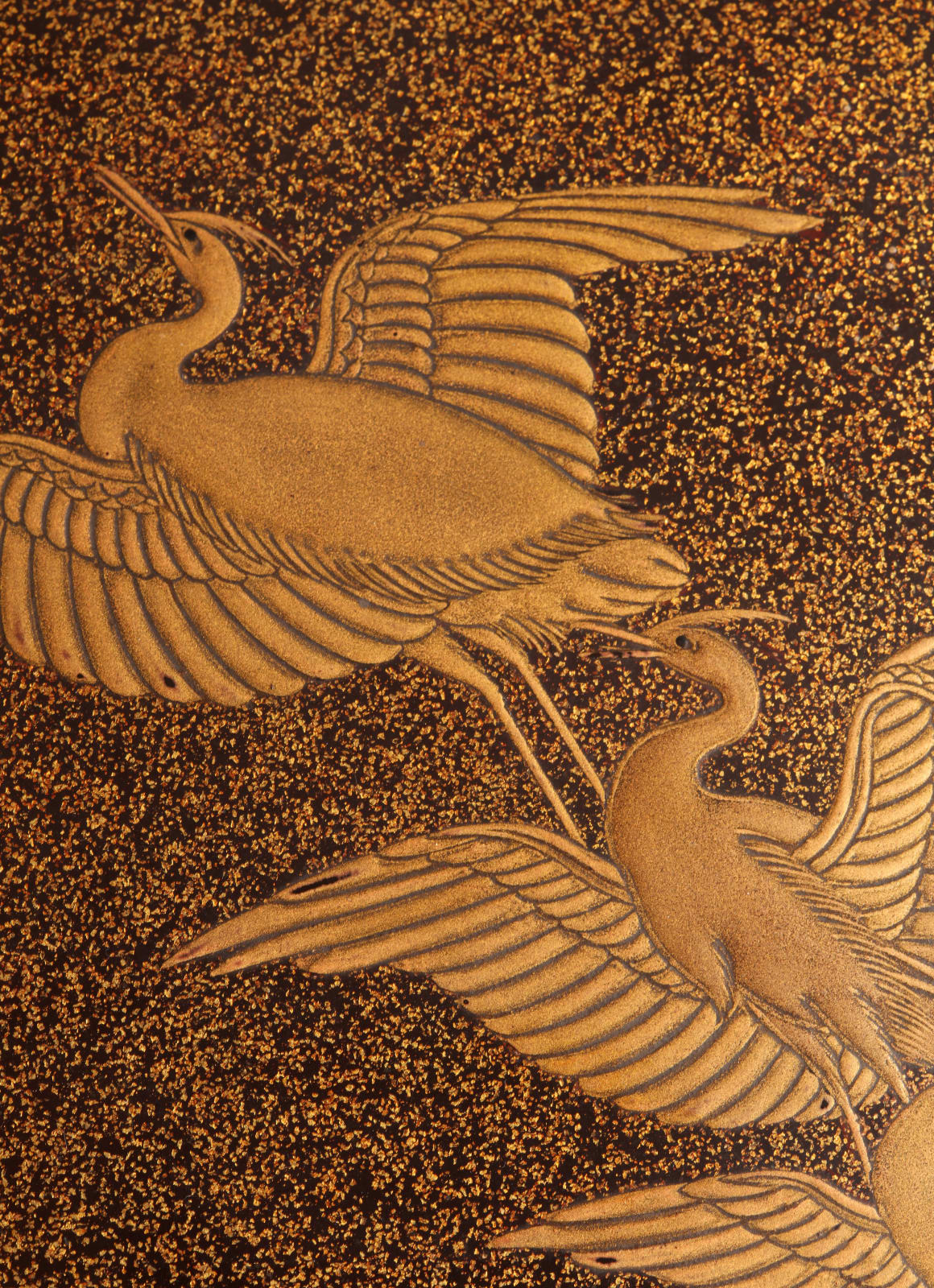 Maki-e Lacquer artist, Box for Writing Utensils with Design of Egrets and Waterwheel, ca 1800