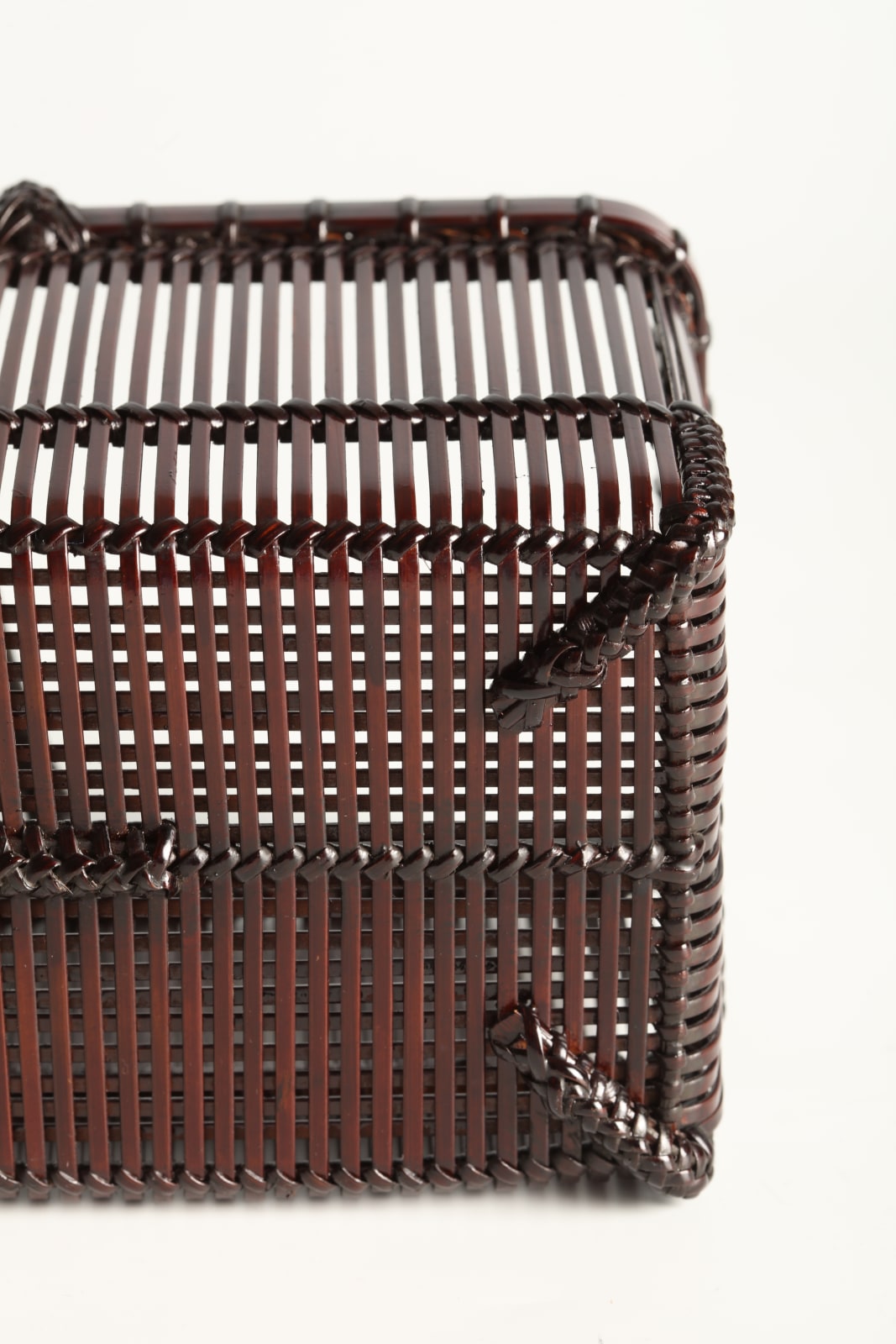 Suemura Shōbun, Parallel-Line Rectangular Flower Basket, ca 1992