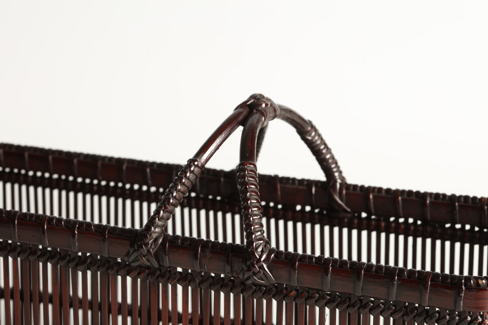 Suemura Shōbun, Parallel-Line Rectangular Flower Basket, ca 1992