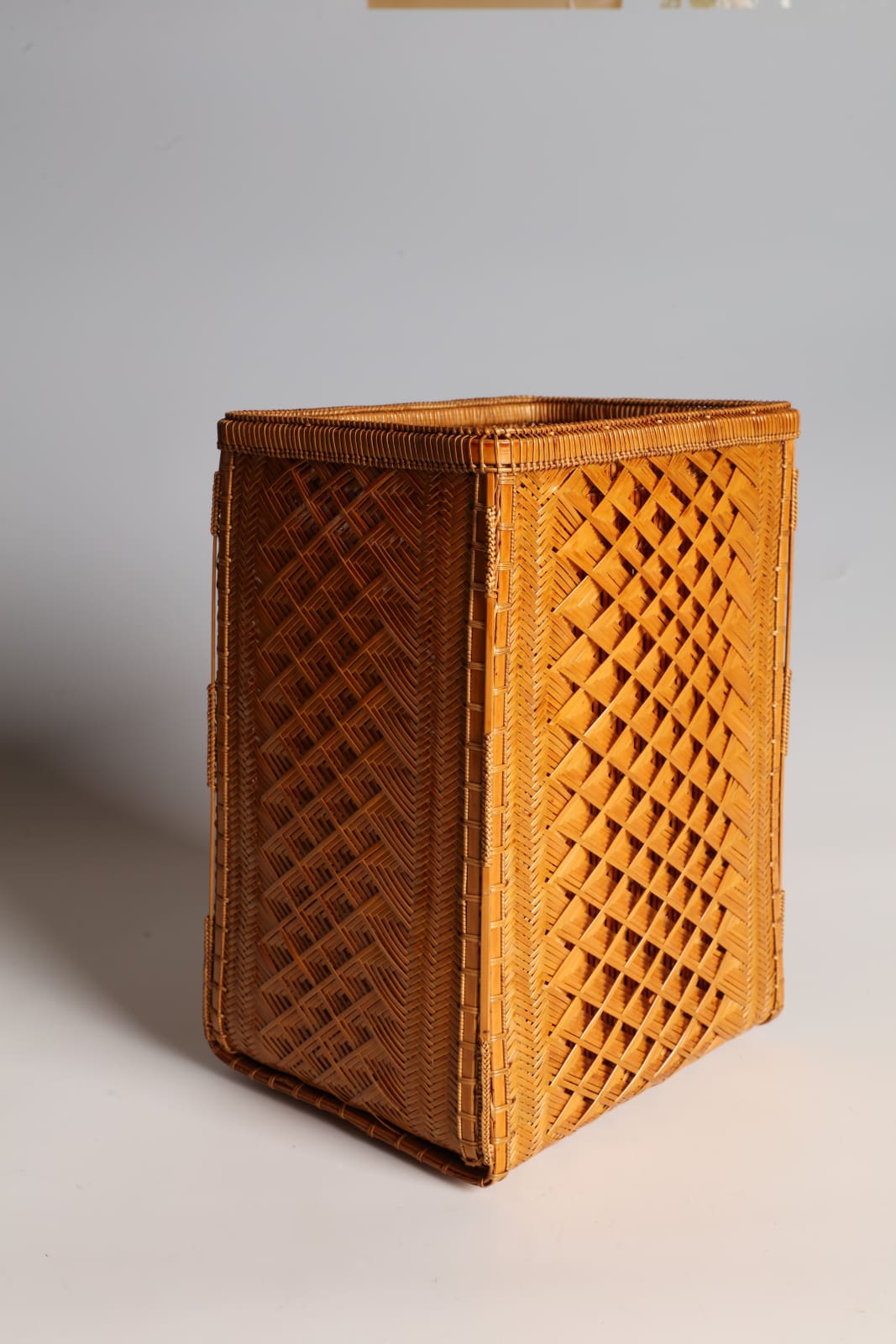 Maeda Chikubōsai II, Rectangular Flower Basket with Multilayered Openwork Design, 1980s